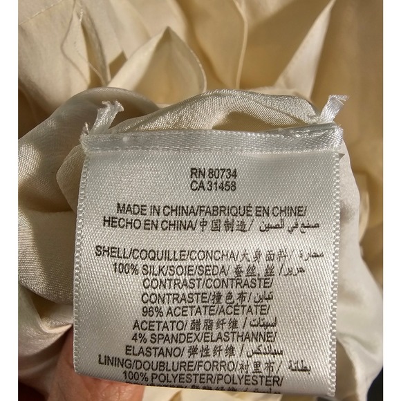 BCBGMAXAZRIA Black Off White Silk Tiered Ruffle Cocktail Dress Size 6 - Picture 4 of 6